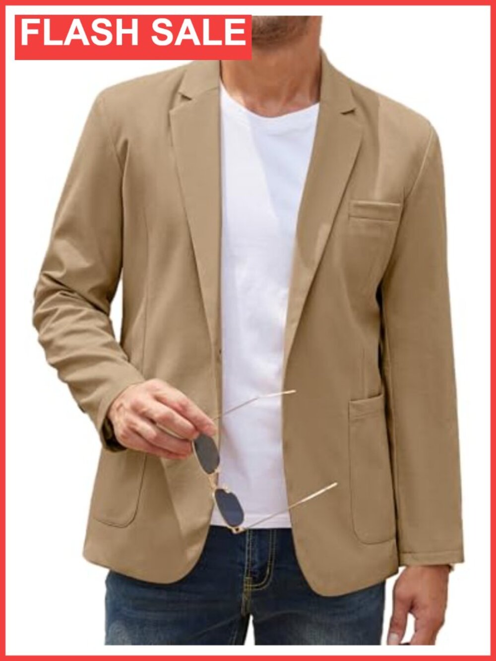 Men's Casual Linen Blend Blazer Lightweight Regular Fit Sport Coat